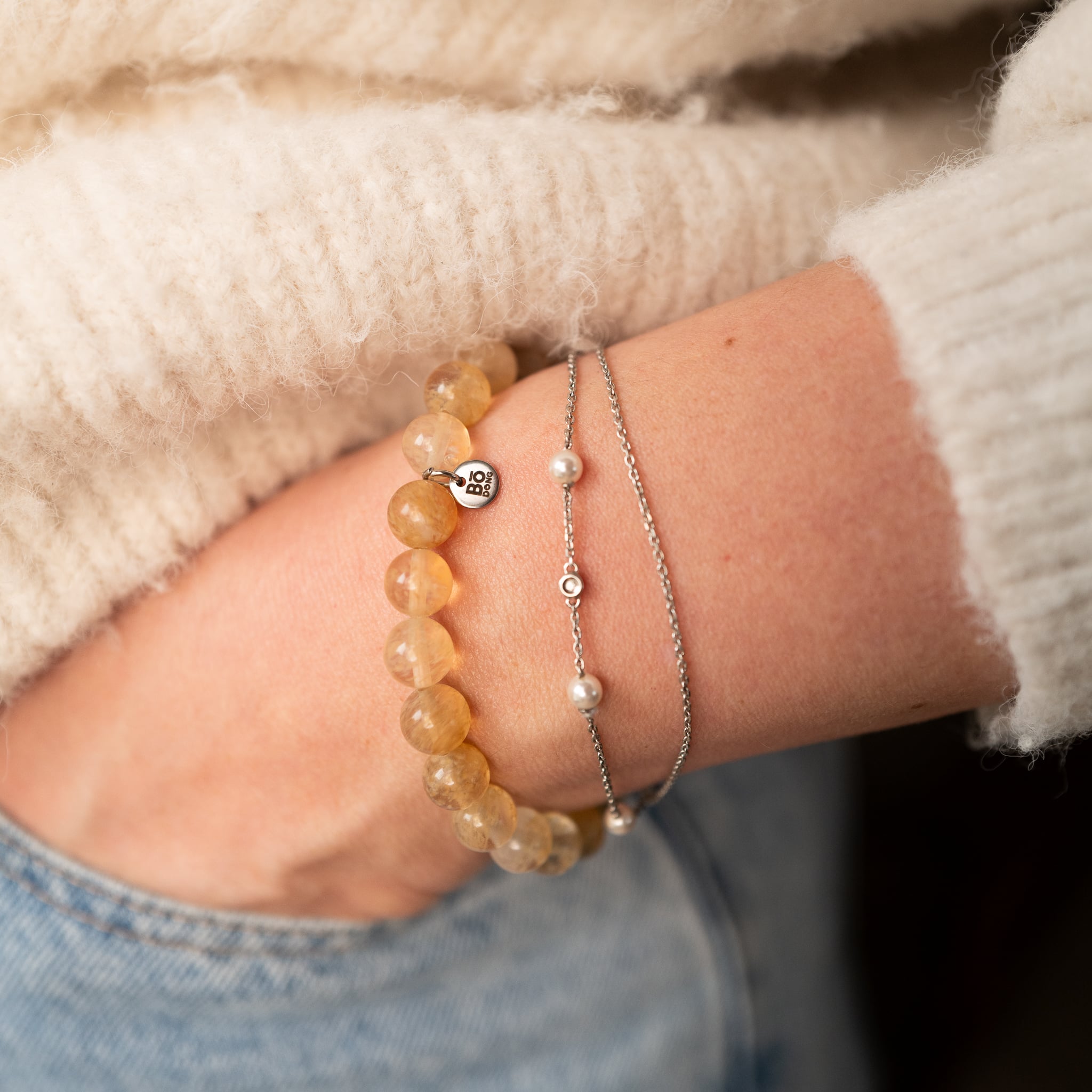 Bracelet en Citrine pour l’abondance et l’énergie positive.
