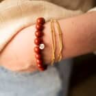 Bracelet en Jaspe Rouge pour la vitalité et la stabilité.