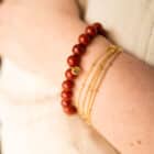 Bracelet en Jaspe Rouge pour la vitalité et la stabilité.