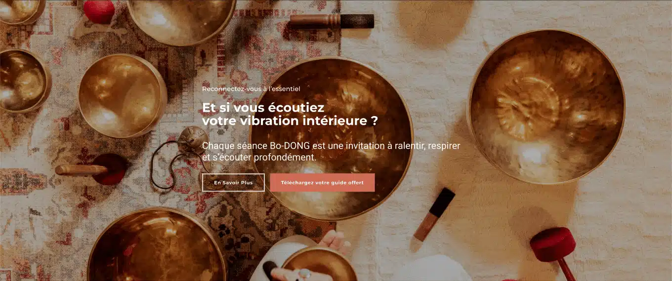 Séance immersive de relaxation sonore avec bols tibétains Bo-DONG